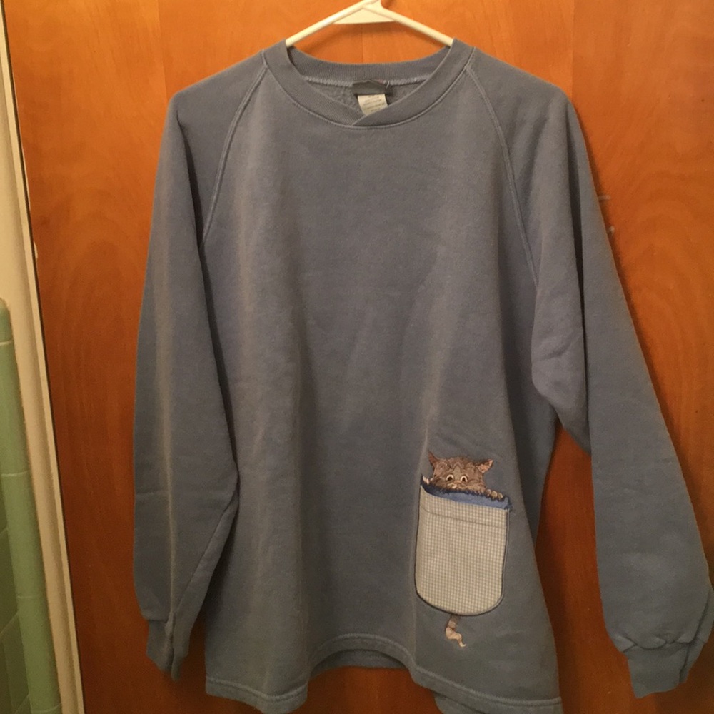 Lee Cotton Blend Sweatshirt Kitty Cat Design